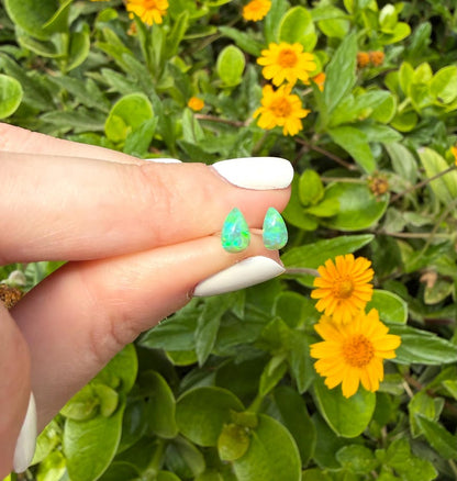 Tiny Opal Teardrop Stud Earrings