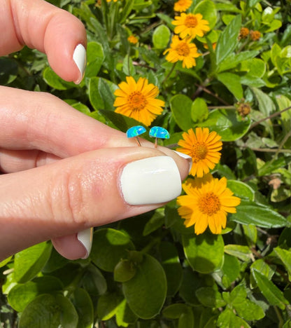 Tiny Opal Teardrop Stud Earrings