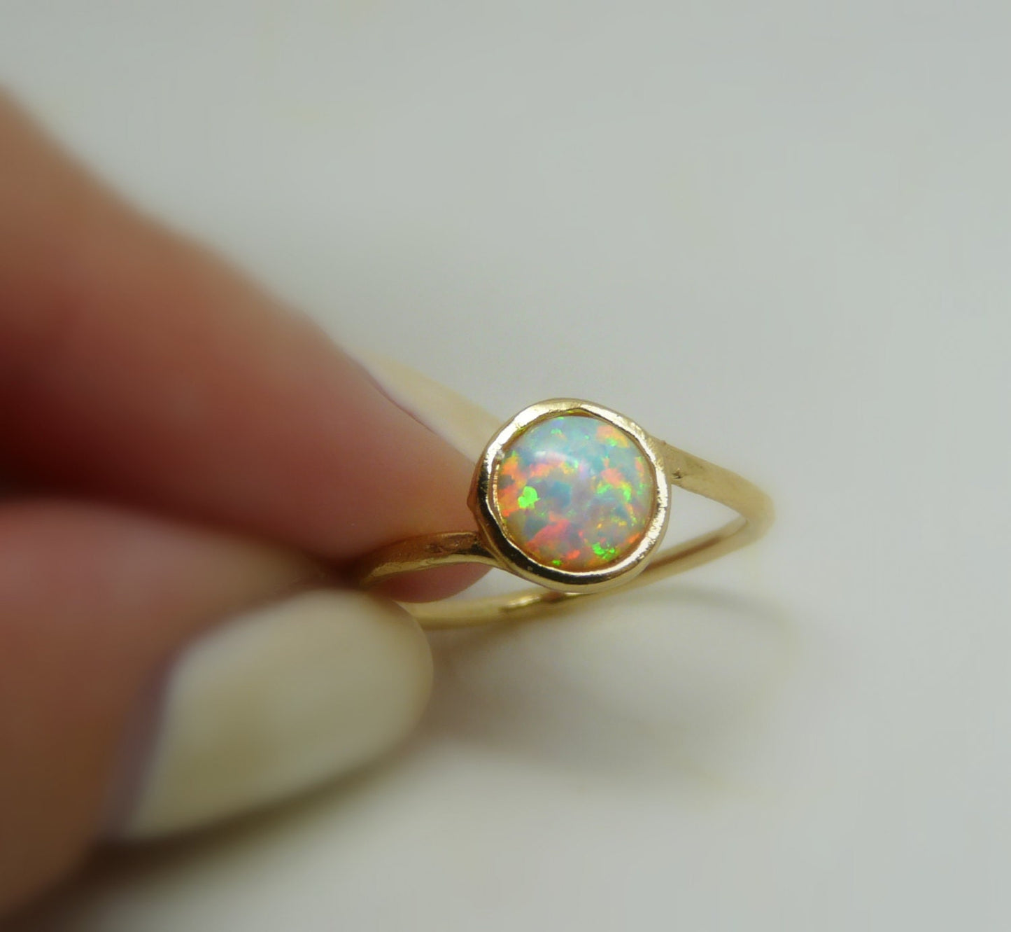 Opal ring, Opal jewelry, White opal ring, Gold Filled opal ring, Dainty ring, October birthstone ring