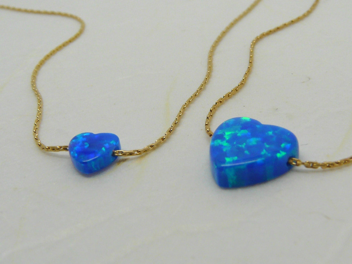 Blue heart necklace, Valentines day gift, Opal Heart necklace, Goldfilled necklace, Opal jewelry, Delicate heart necklace, Everyday necklace