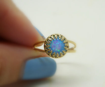 Opal ring, Gold Filled opal ring, Dainty ring, White opal ring, Opal jewellery, October birthstone ring