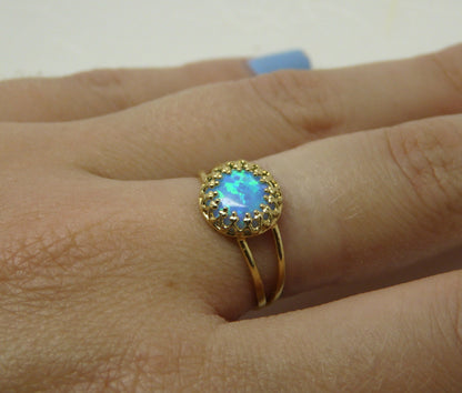 Opal ring, Gold Filled opal ring, Dainty ring, White opal ring, Opal jewellery, October birthstone ring