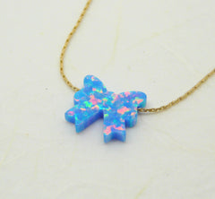 Opal Bow Necklace