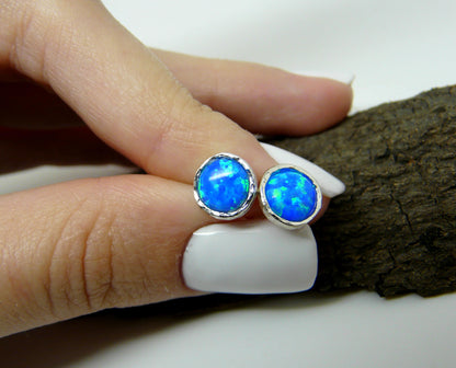 Elegant 6mm Opal Stud Earrings – Minimalist & Timeless