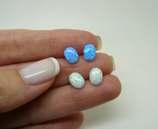 Oval Opal Stud Earrings – Timeless Elegance