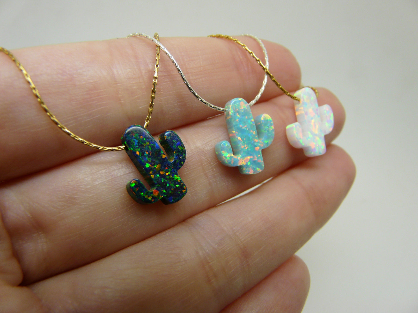 Opal Cactus Necklace