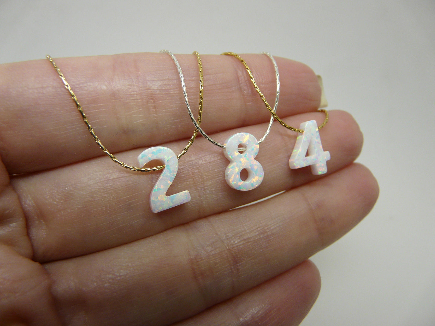 Number necklace, Personalized number necklace, Custom number necklace, Lucky number necklace, Gold number necklace, White number charm