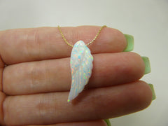 Opal Angel Wing Necklace - Guardian Angel Jewelry