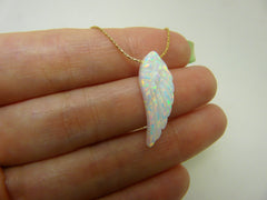 Opal Angel Wing Necklace - Guardian Angel Jewelry