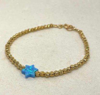 Star of David Beaded Opal Bracelet