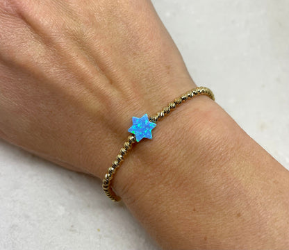 Star of David Beaded Opal Bracelet