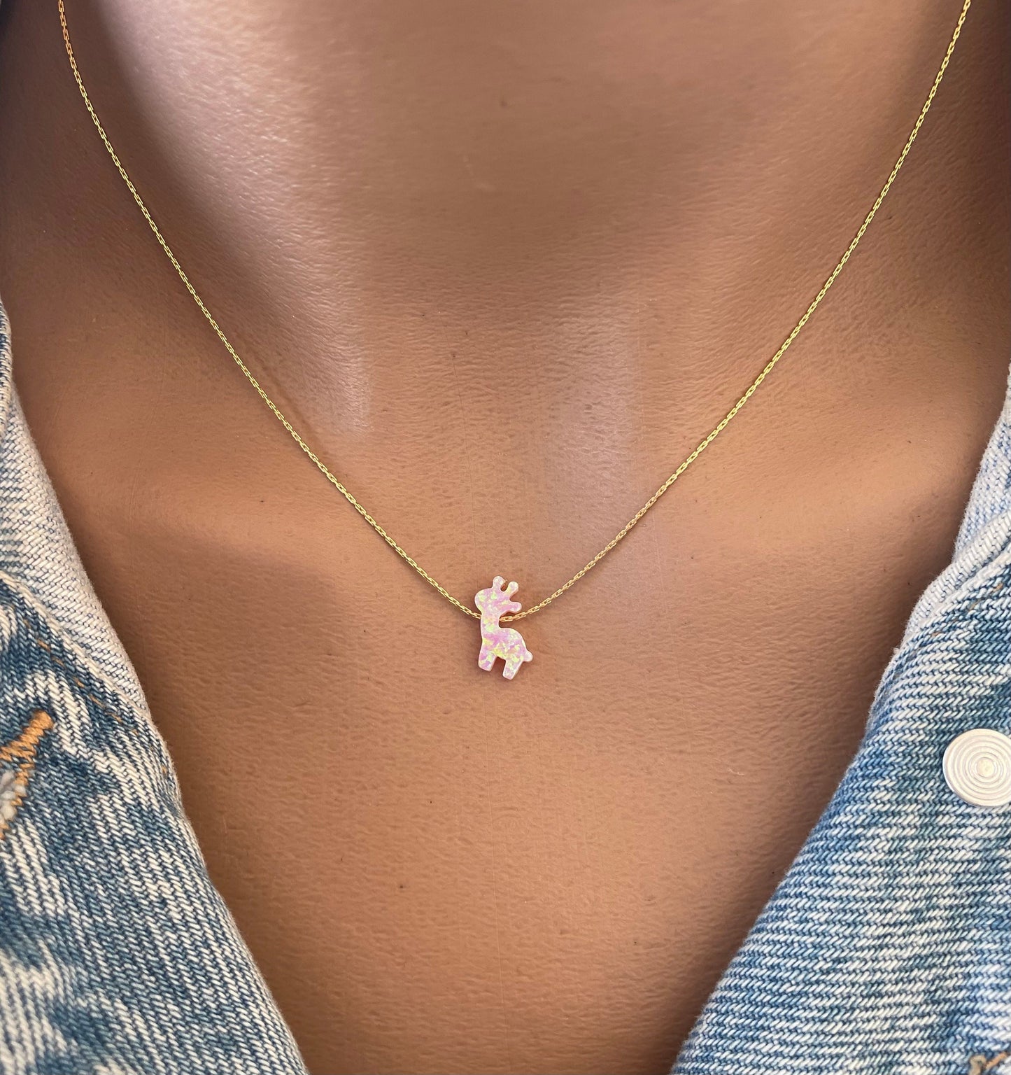 Giraffe charm Necklace, Giraffe charm, Yellow giraffe pendant, Giraffe lover, Giraffe gift, Giraffe accessory, Cute giraffe, Gold filled