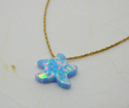 Starfish necklace, Beach jewelry, Summer necklace, Sea star necklace, Beach wedding, Opal starfish, Starfish jewelry, Starfish pendant