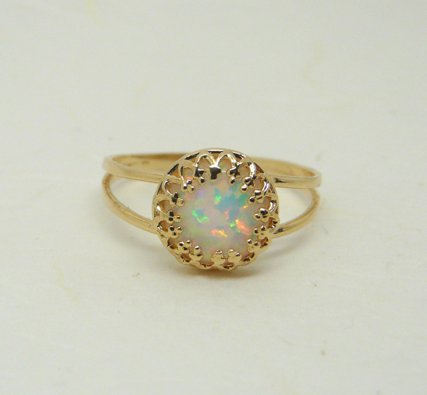 Opal ring, Gold Filled opal ring, Dainty ring, White opal ring, Opal jewellery, October birthstone ring