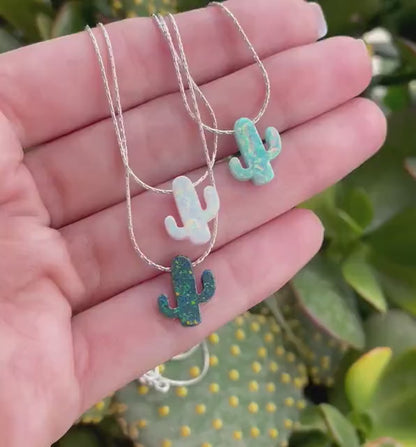 Opal Cactus Necklace – Desert Jewelry