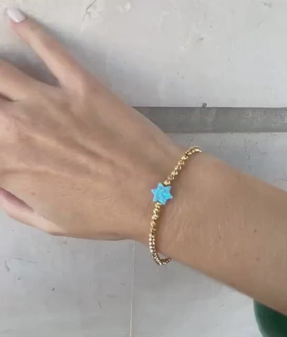 Star of David Beaded Opal Bracelet