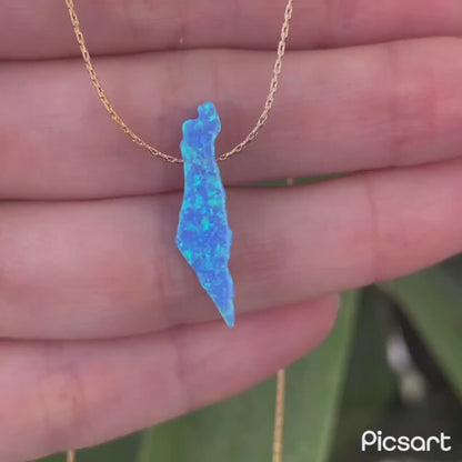 Israel Map Necklace – Opal Judaica Jewelry