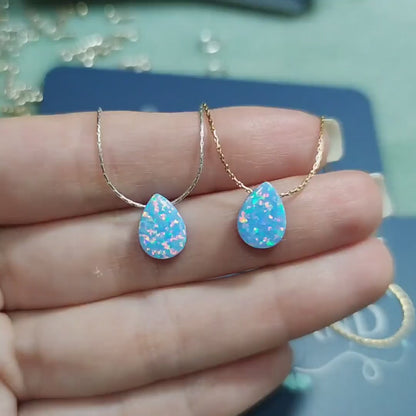 Drop Shape Opal Necklace – Timeless Elegance