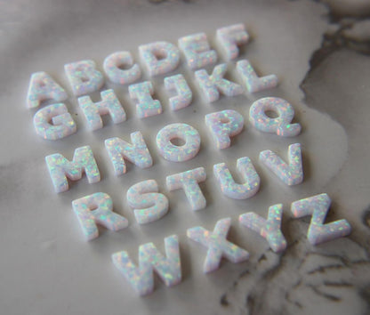 Opal Initial Necklace A-Z – Custom Letter