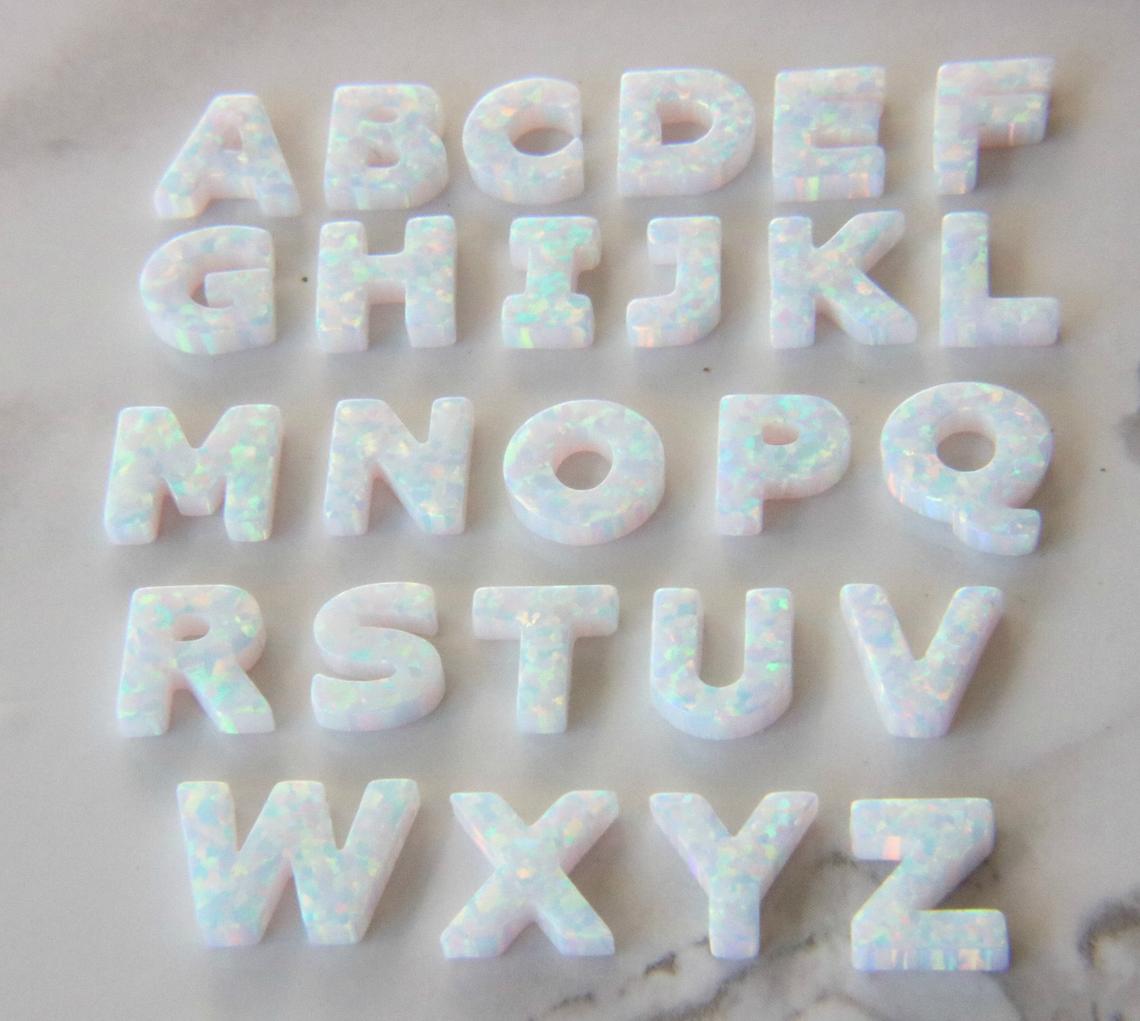 Opal Initial Necklace A-Z – Custom Letter