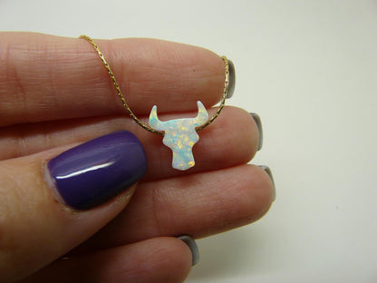 Opal Bull Necklace – Symbol of Strength