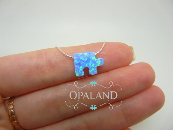 Puzzle piece Opal necklace - OpaLandJewelry