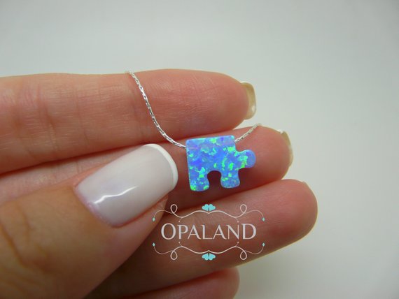 Puzzle piece Opal necklace - OpaLandJewelry