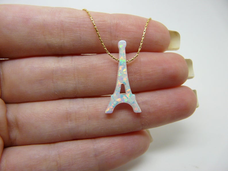 Opal Eiffel Tower Necklace