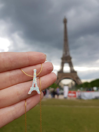 Opal Eiffel Tower Necklace