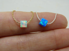 Cube Opal necklace - OpaLandJewelry
