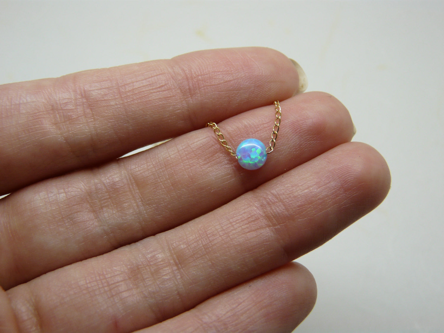 Tiny Opal Necklace - OpaLandJewelry