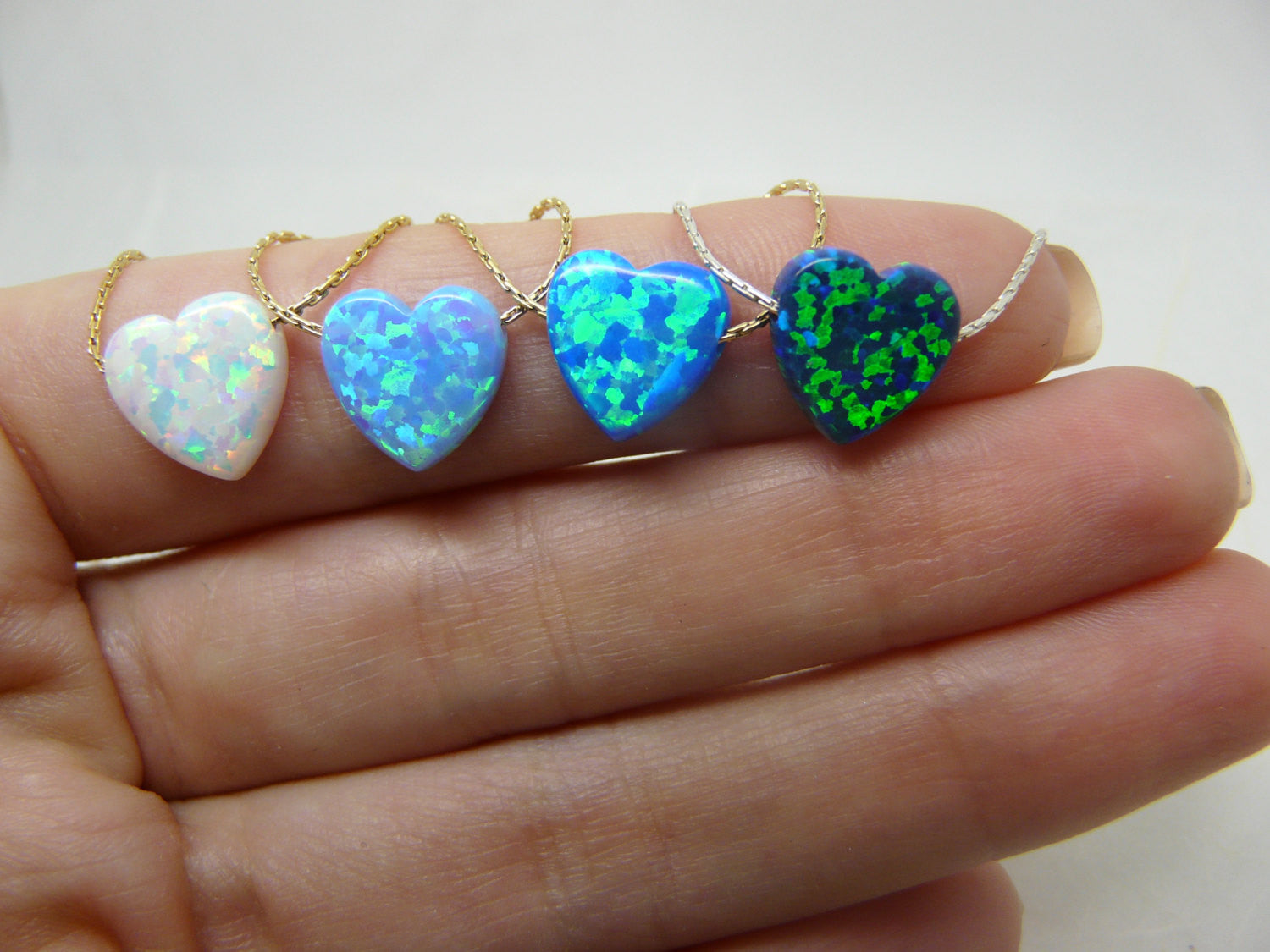 Opal Heart necklace - OpaLandJewelry