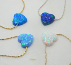 Opal Heart necklace - OpaLandJewelry