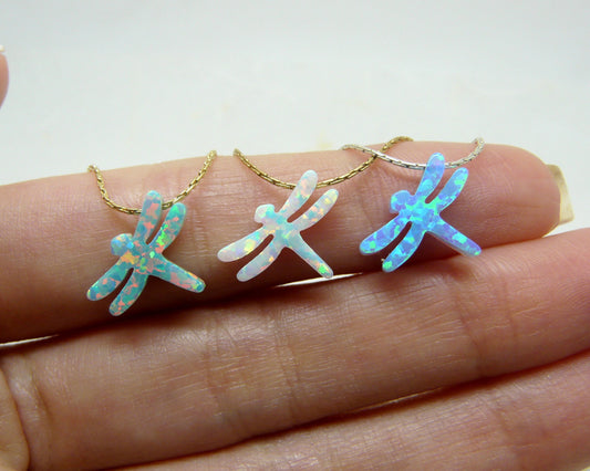 Opal dragonfly necklace - OpaLandJewelry