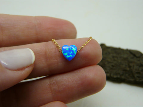 Tiny heart opal bracelet - OpaLandJewelry