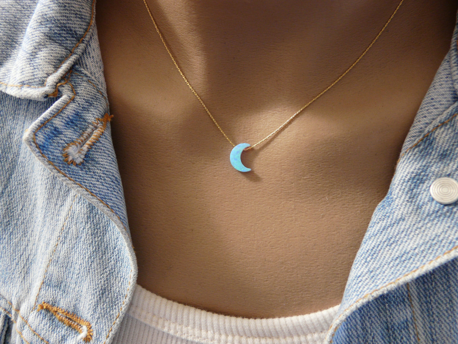 Crescent moon necklace - OpaLandJewelry