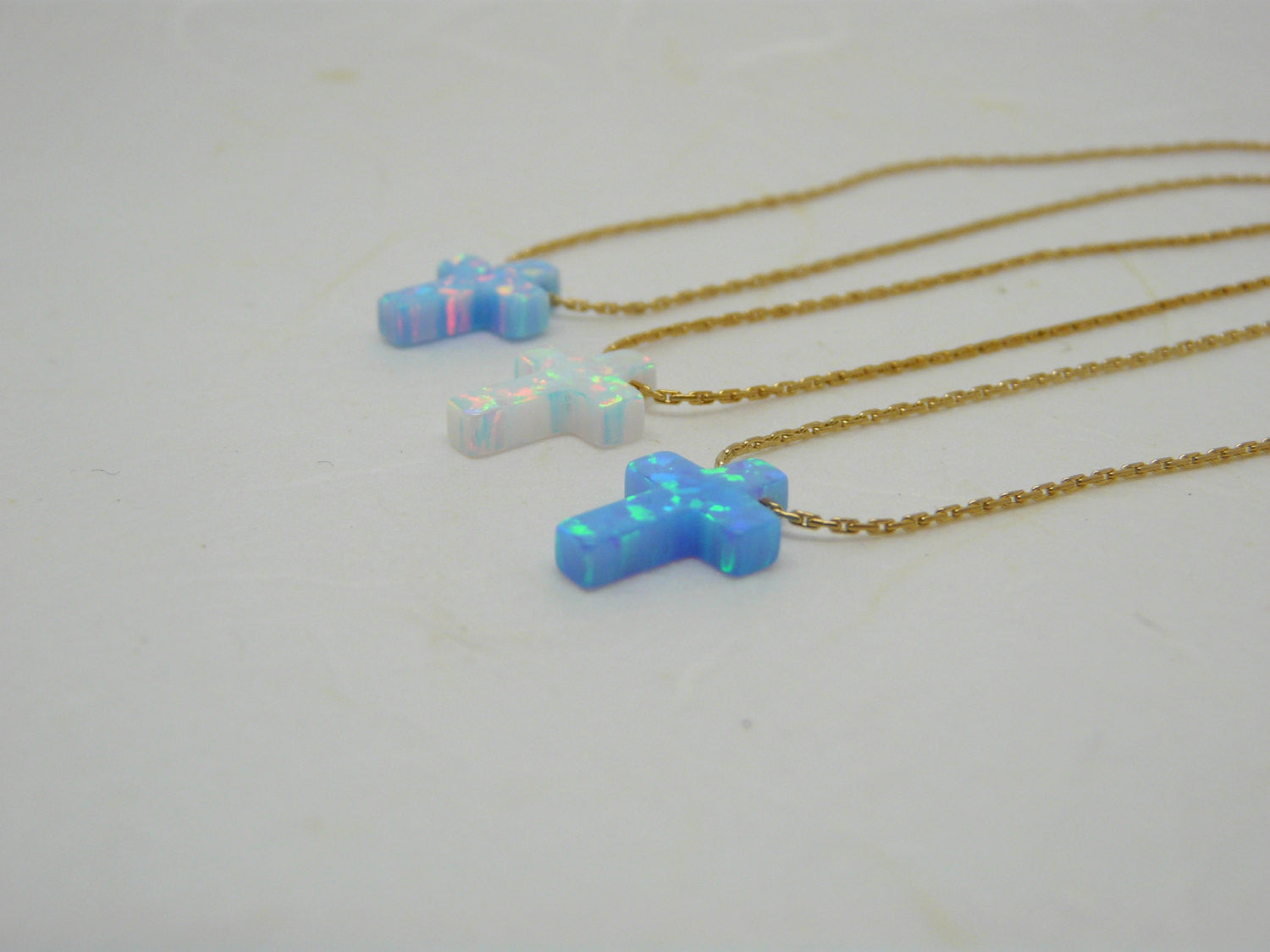 Opal cross necklace - OpaLandJewelry