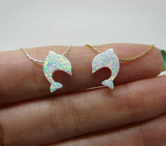 Opal Dolphin necklace - OpaLandJewelry
