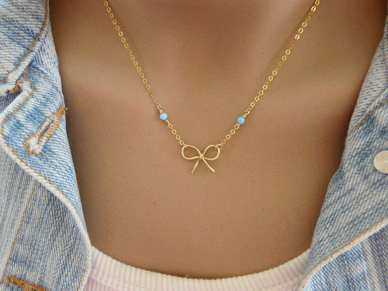 Goldfilled bow necklace - OpaLandJewelry