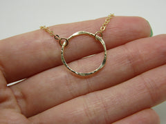 Dainty Gold circle Necklace - OpaLandJewelry