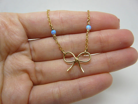 Goldfilled bow necklace - OpaLandJewelry