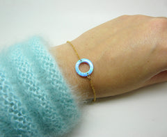 Women's Opal Charm Chain Bracelet