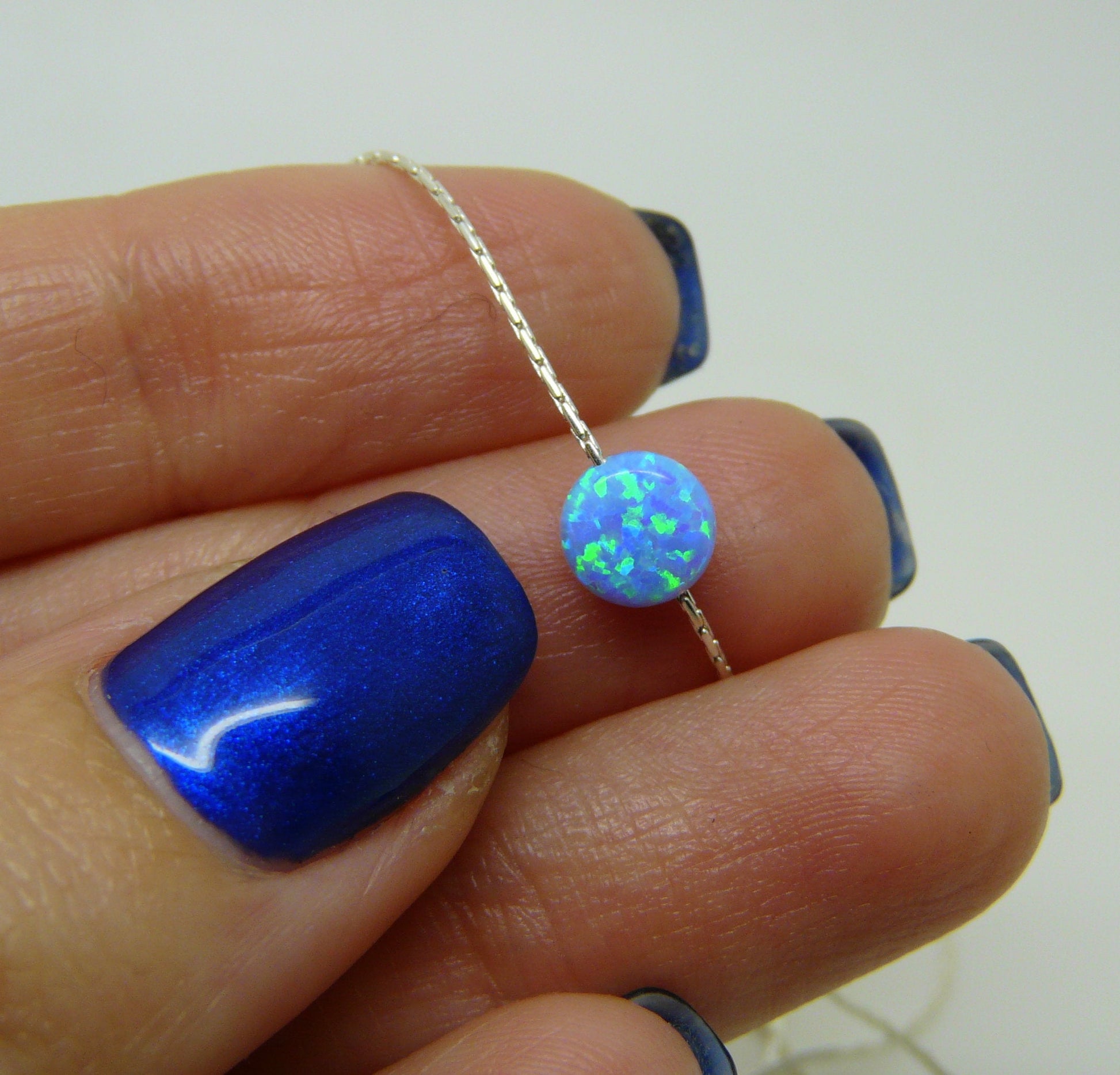 Tiny Opal coin necklace