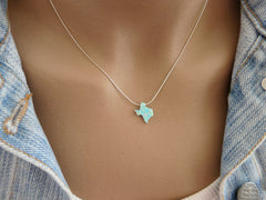 Texas shape state necklace