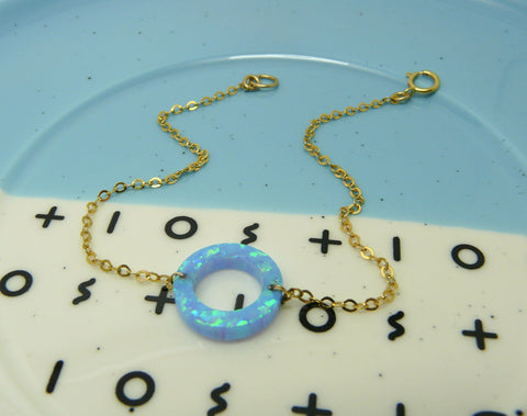 Women's Opal Charm Chain Bracelet