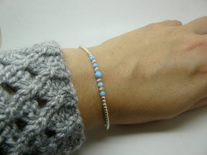 Beaded Opal Bracelet – Delicate Sterling Silver