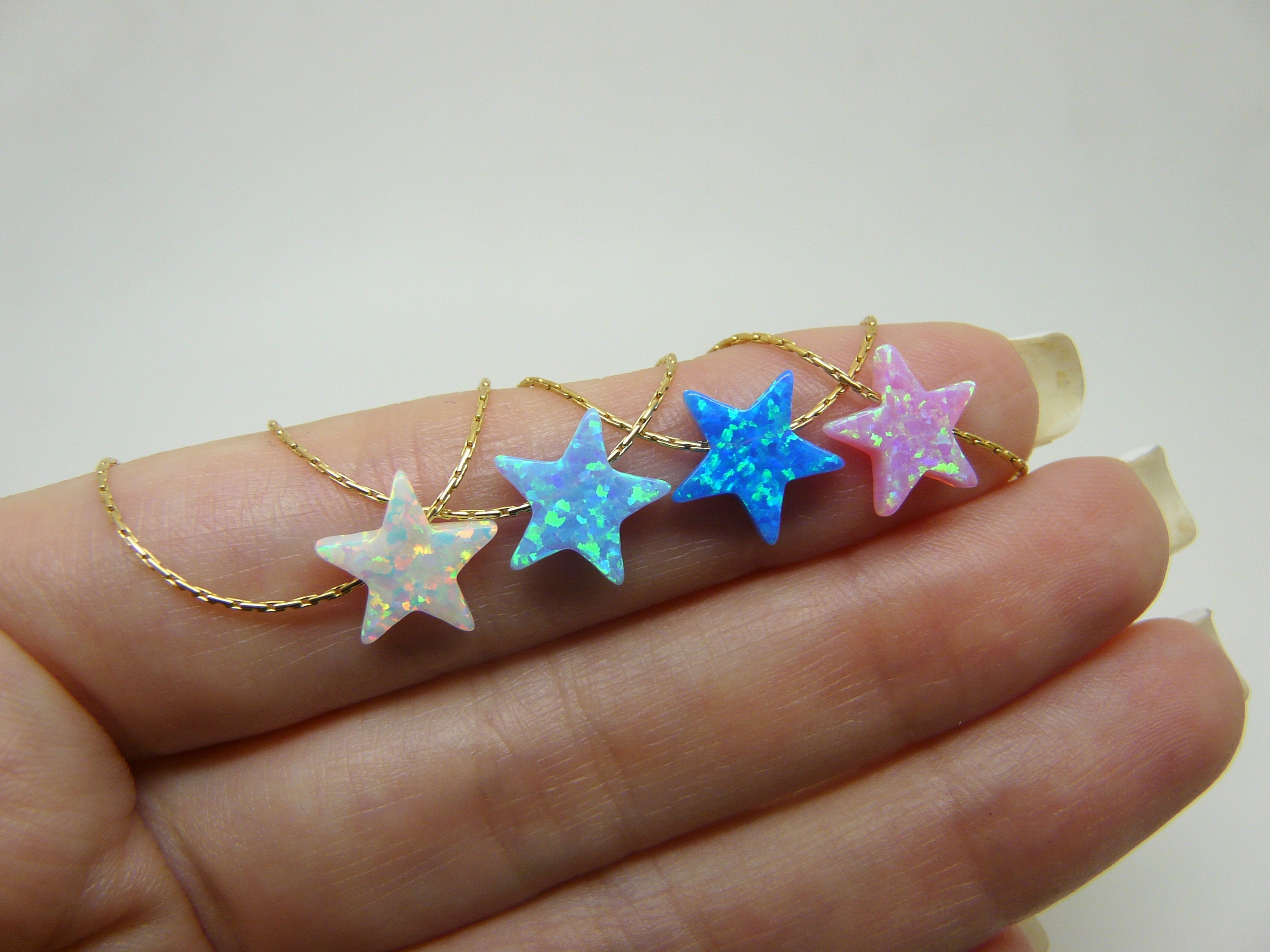 Opal star necklace