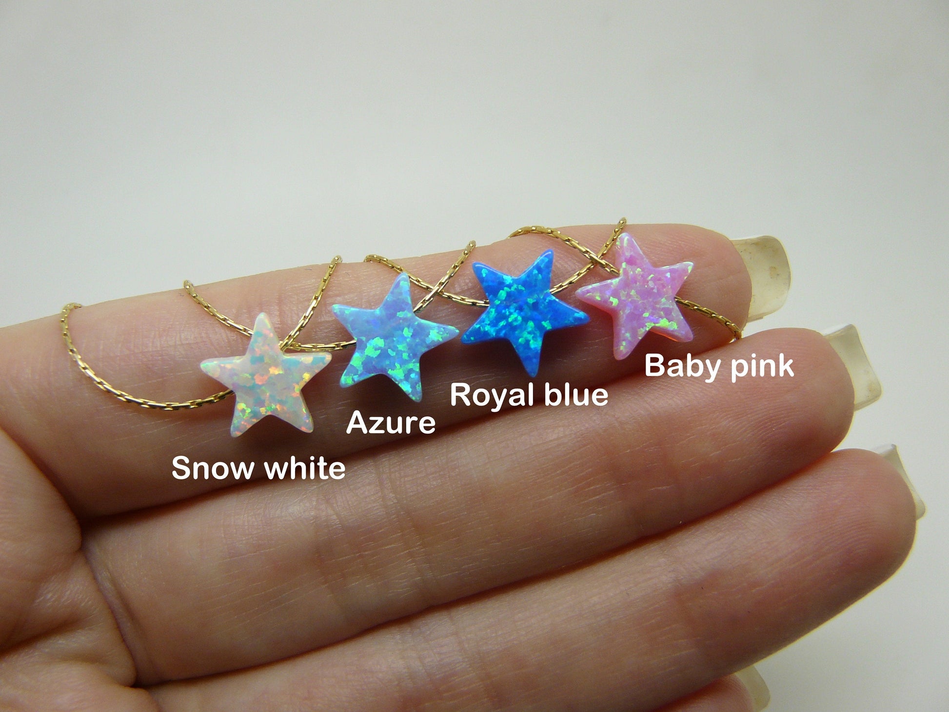 Opal star necklace