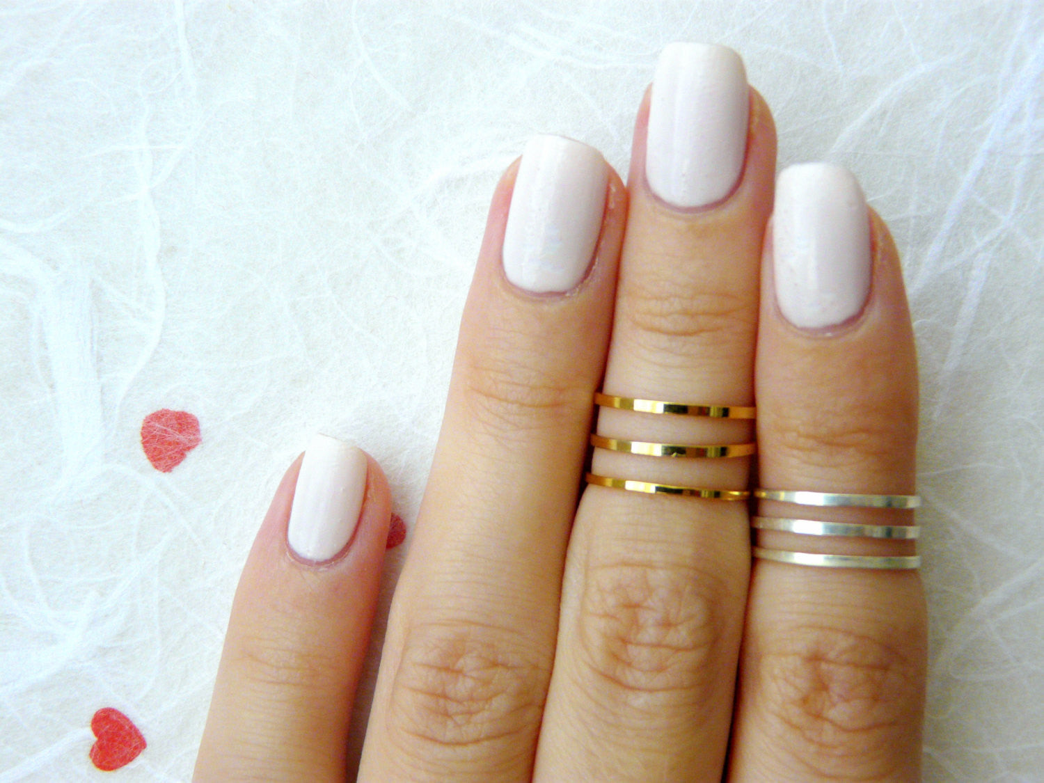 MIX of 3 Gold 3 Silver midi rings - OpaLandJewelry