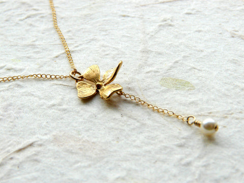 Orchid necklace - OpaLandJewelry